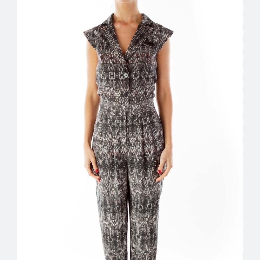 Charlie Jade Snake Print Utility Style Jumpsuit S… - image 1